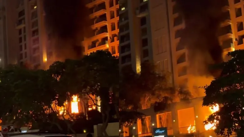 Обломки ракеты упали на жилой район Дубая: начался пожар