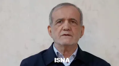 Телеобращении к нации президента Исламской Республики Масуд Пезешкиан, фото - Новости Zakon.kz от 01.03.2026 19:52