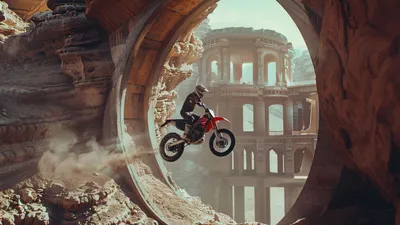 Мотоциклист, трюк, архитектура, фото - Новости Zakon.kz от 09.03.2026 08:14