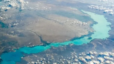 Балхаш из космоса, фото - Новости Zakon.kz от 13.03.2026 10:40