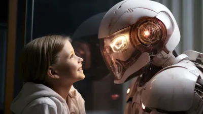 робот и человек, фото - Новости Zakon.kz от 27.03.2026 22:25