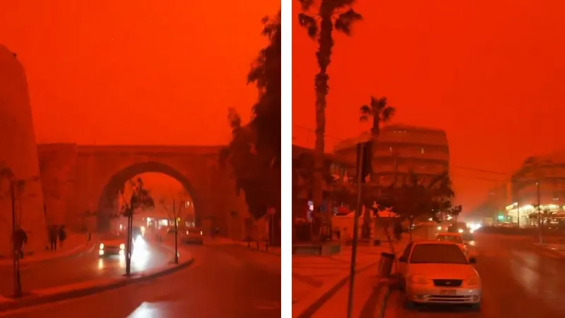 Кроваво-красное небо накрыло греческий остров Крит