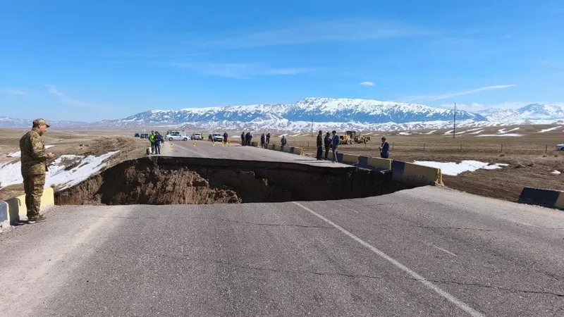 Участок трассы в Алматинской области обрушила талая вода