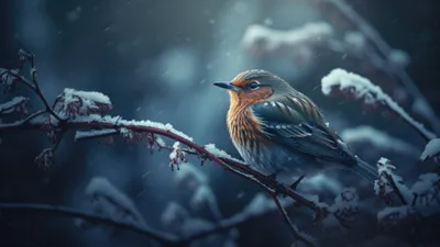 птица, ветка, снегопад, фото - Новости Zakon.kz от 06.04.2026 12:04