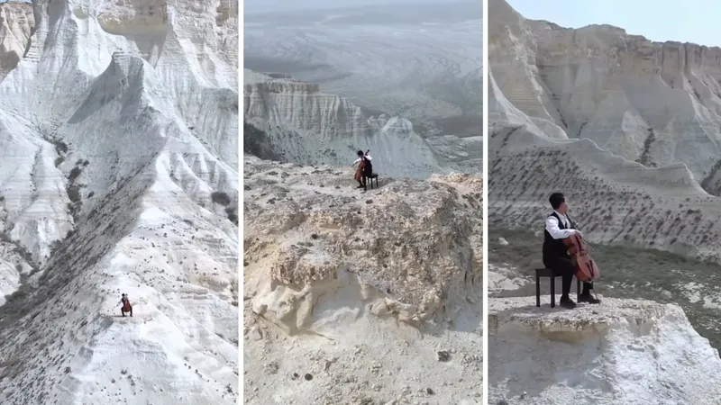 Известный виолончелист Багжан Октябрь вдохнул жизнь в казахскую классику среди меловых скал