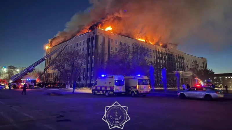 Чрезвычайная ситуация в Актобе: горит акимат области