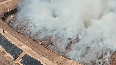 пожар на мусорном полигоне в Атырау, фото - Новости Zakon.kz от 07.04.2026 14:23
