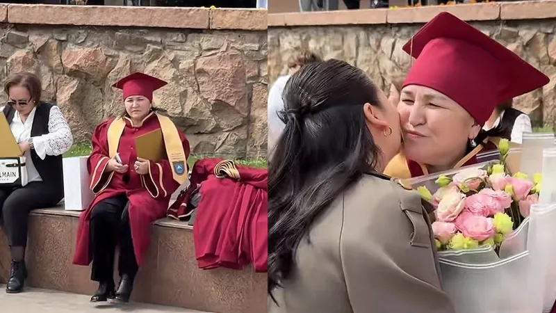 "Будь легендой": казахстанка пришла на вручение диплома к маме и покорила Казнет
