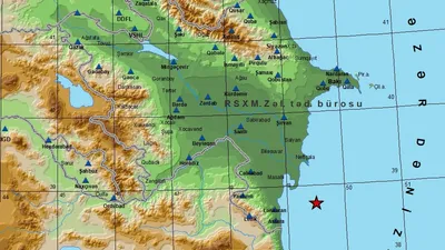 место землетрясения в Каспийском море, фото - Новости Zakon.kz от 13.04.2026 10:20