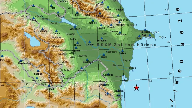 Серия землетрясений произошла в Каспийском море