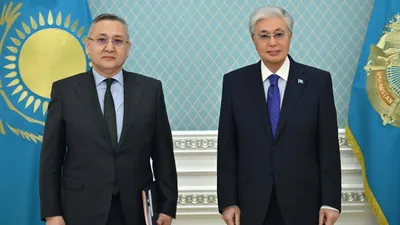 генеральный секретарь ОДКБ Таалатбек Масадыков, президент РК Касым-Жомарт Токаев, фото - Новости Zakon.kz от 13.04.2026 16:20