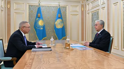 аким области Жетысу Бейбит Исабаев, президент РК Касым-Жомарт Токаев, фото - Новости Zakon.kz от 14.04.2026 13:20