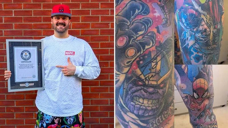 Фанат Marvel превратил тело в галерею супергероев и установил рекорд