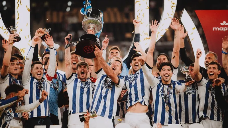 Поздравить "Реал Сосьедад" с титулом Кубка Испании пришли 100 000 фанатов