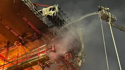 пожар на мосту в Павлодаре, фото - Новости Zakon.kz от 21.04.2026 22:45