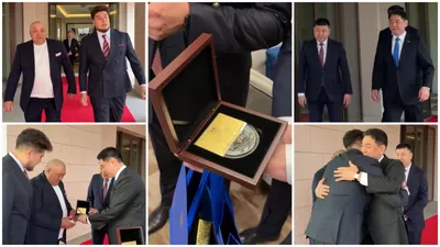 блогер Нургелды Кердеш с отцом, президент Монголии Ухнаагийн Хурэлсух, фото - Новости Zakon.kz от 22.04.2026 17:22