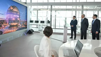 Токаев, Мадиев, открытие центра, фото - Новости Zakon.kz от 24.04.2026 14:40