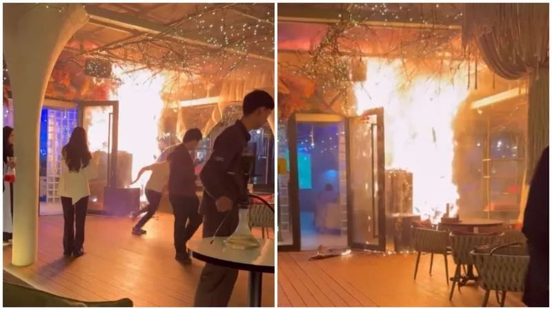 ресторан, пожар