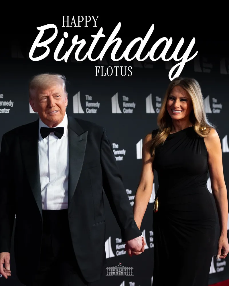 Поздравление Мелании Трамп, фото - Новости Zakon.kz от 30.04.2026 07:55