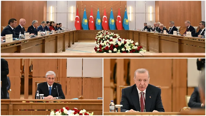 президент РК Касым-Жомарт Токаев, президент Турции Реджеп Тайип Эрдоган