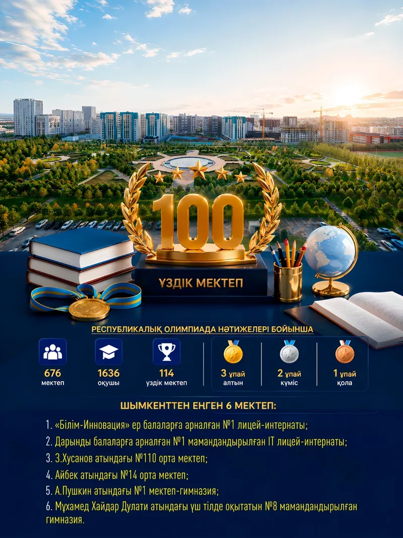 лучшие школы Шымкента, фото - Новости Zakon.kz от 01.06.2026 17:20