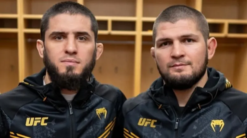 Дагестанский чемпион UFC в полусреднем весе, Ислам Махачев и Хабиб, фото - Новости Zakon.kz от 06.06.2026 04:30