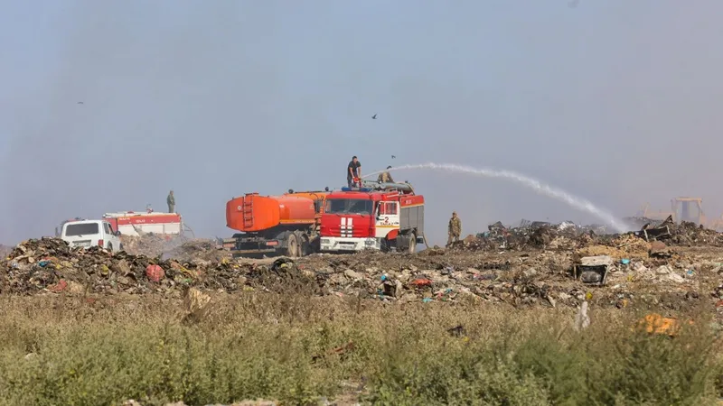 пожар на мусорном полигоне, фото - Новости Zakon.kz от 19.06.2026 18:07