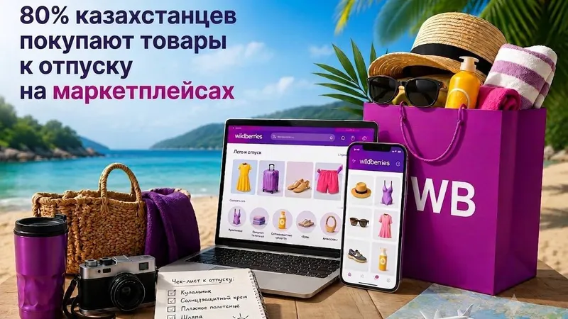 Исследование Wildberries: 80% казахстанцев приобретают товары к отпуску на маркетплейсах, фото - Новости Zakon.kz от 03.07.2026 13:00