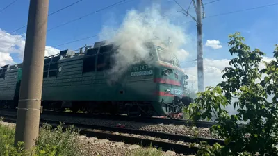 Локомотив загорелся на железной дороге под Астаной