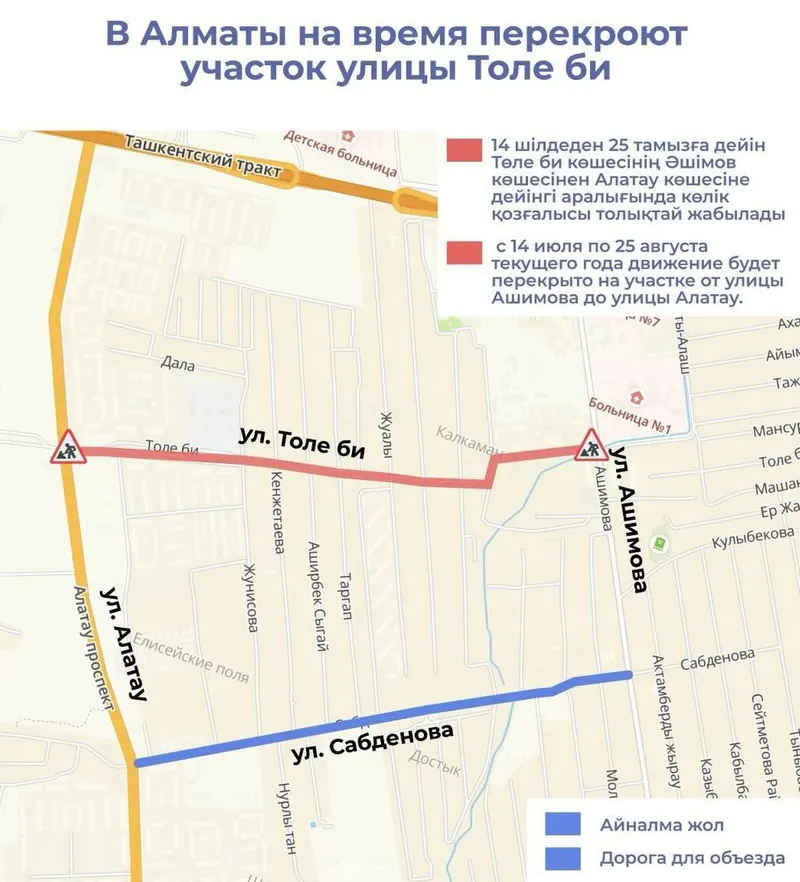 карта, дороги, Алматы, фото - Новости Zakon.kz от 14.07.2026 09:15