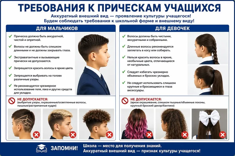 требования к внешнему виду и прическе учащихся, фото - Новости Zakon.kz от 01.09.2026 18:28