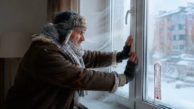зима, окна сквозят