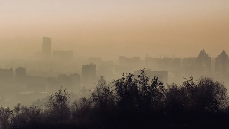 Город, грязный воздух, загрязнение
