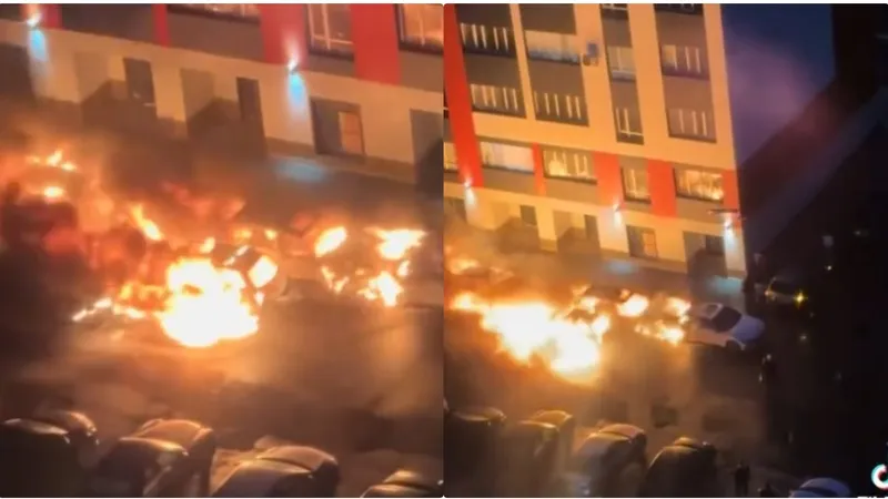 пожар машин в Астане