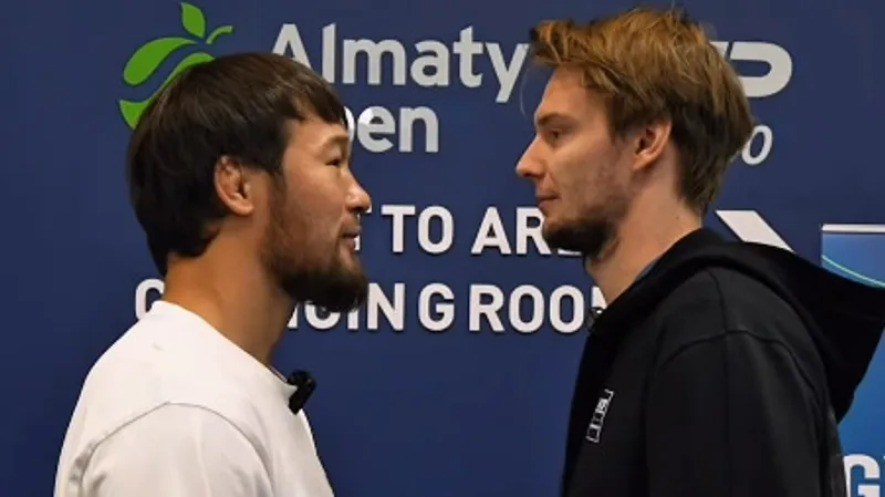 Казахстанский теннисист Александр Бублик и непобежденный боец UFC Шавкат Рахмонов , фото - Новости Zakon.kz от 19.10.2026 07:56