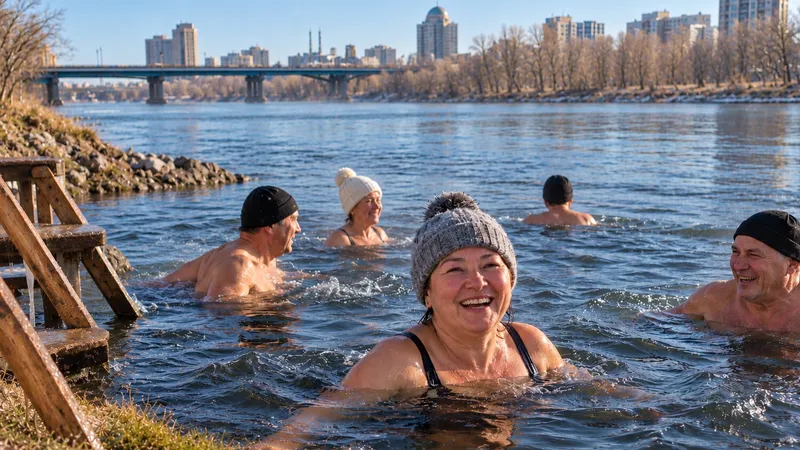 Шымкент, моржи, моржевание, осень