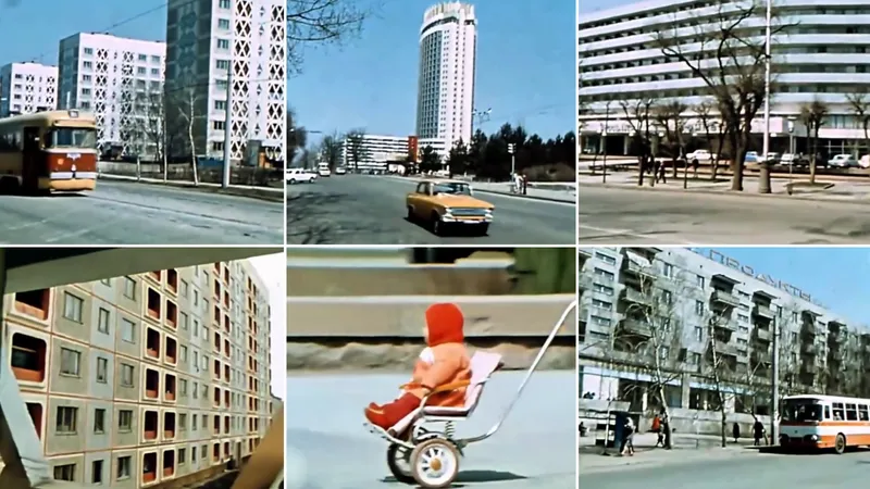 Алма-Ата, дома, город, архивное видео