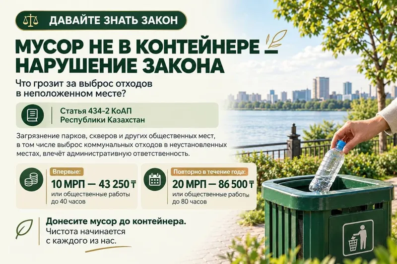 Казахстан, мусор, закон, правила, штраф, предупреждение, фото - Новости Zakon.kz от 22.10.2026 17:00