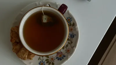 чай, стакан, стол